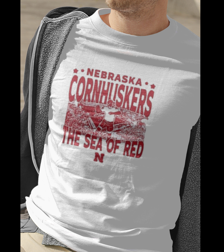 Nebraska Cornhuskers The Sea Of Red Stadium Scene T-Shirt