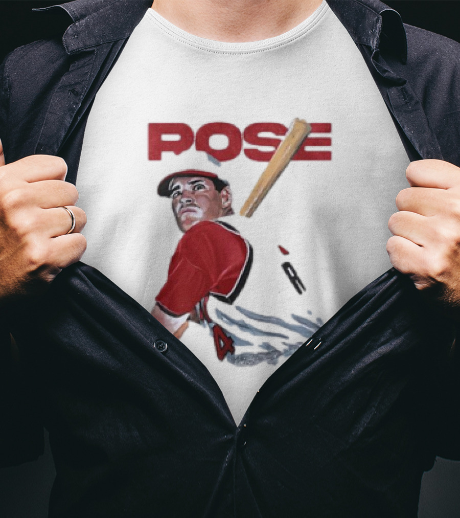 PO$E Pete Rose Baseball Bat Sports T-Shirt