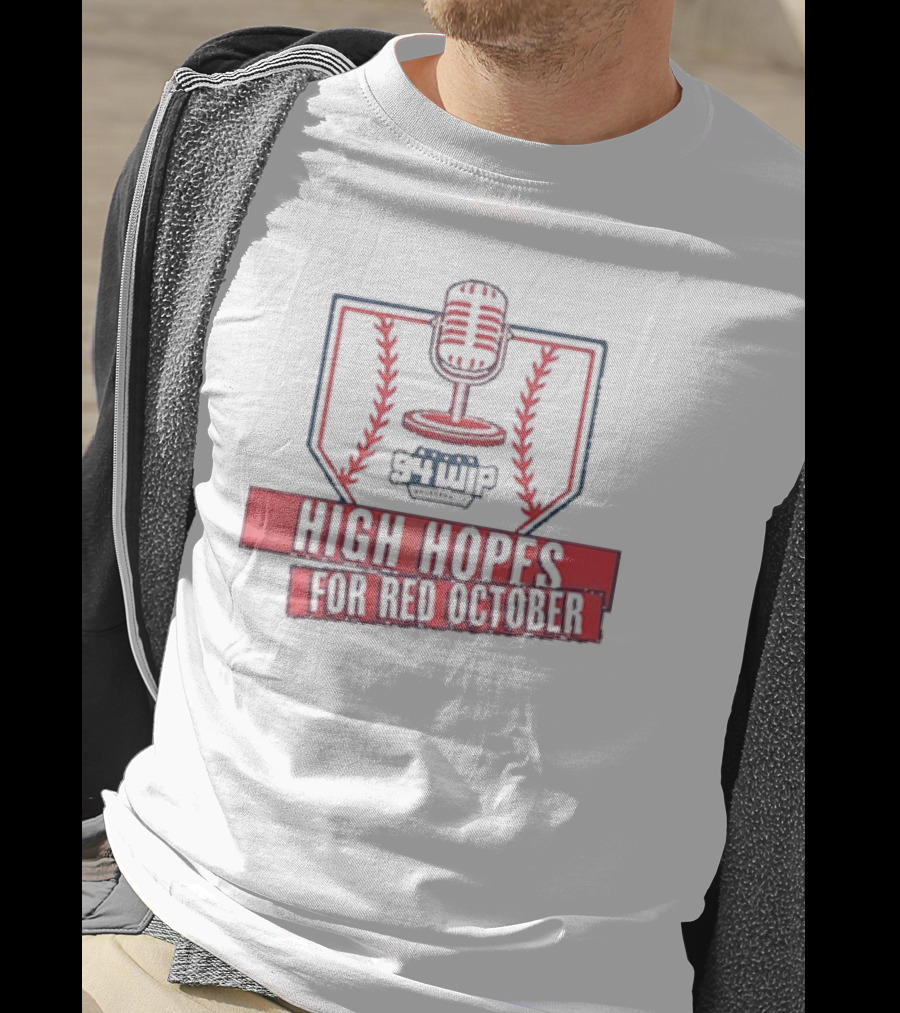 WIP Phillies High Hopes For Red October 94WIP Microphone Baseball T-Shirt