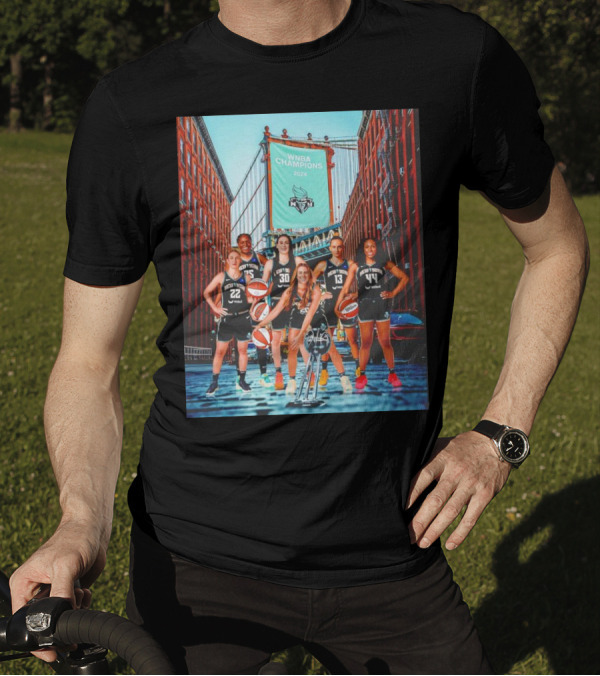 New York Liberty WNBA Champions 2024 Brooklyn Bridge T-Shirt