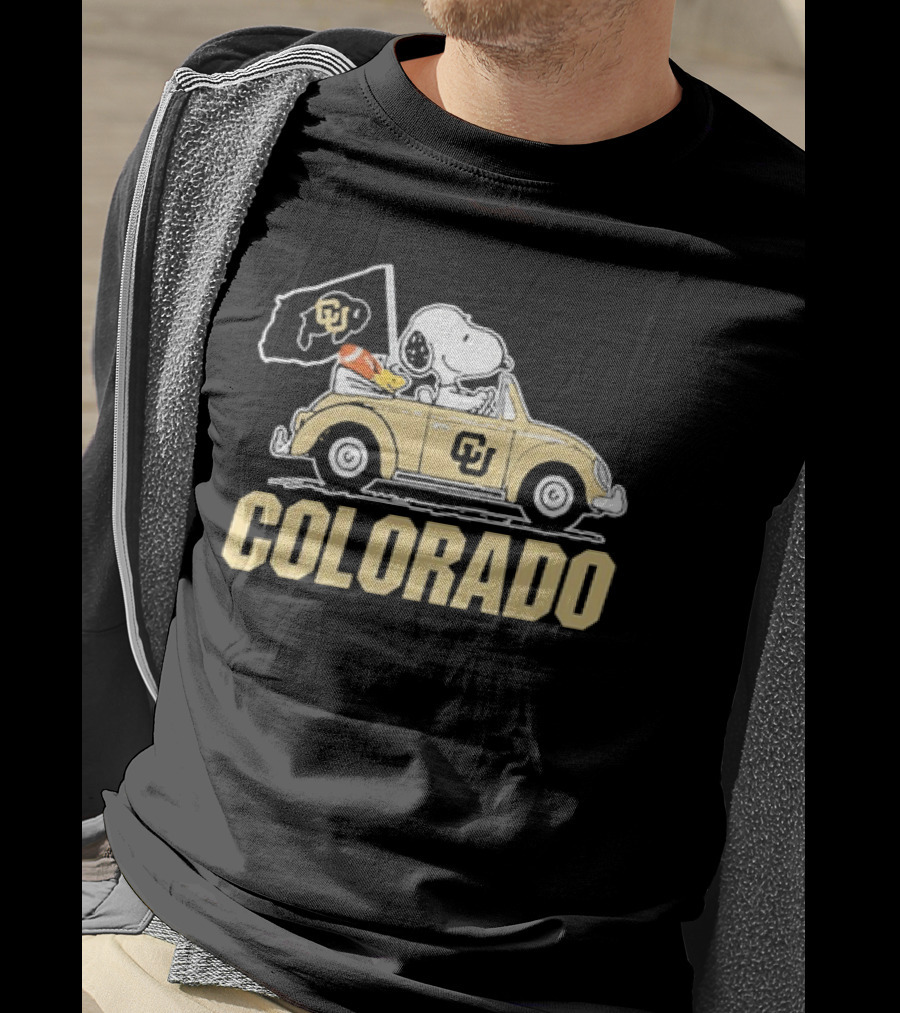 Peanuts Snoopy Woodstock Colorado Buffaloes Car T-Shirt