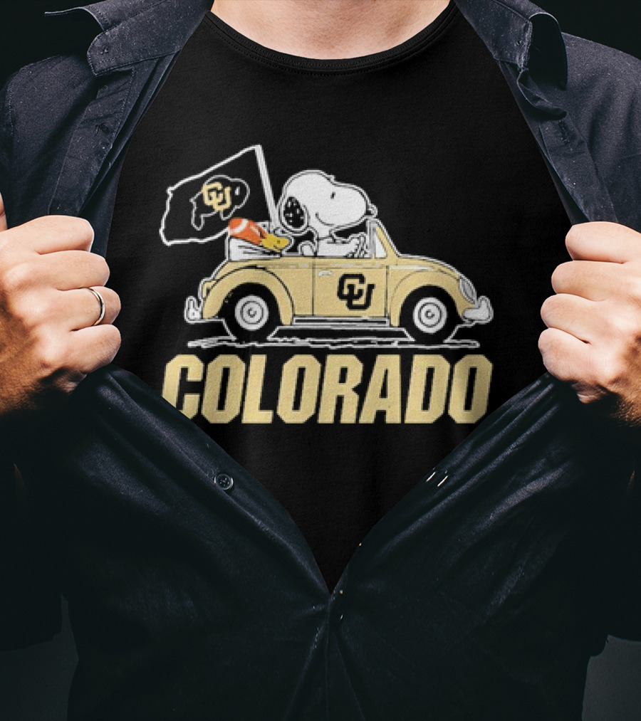 Peanuts Snoopy Woodstock Colorado Buffaloes Car T-Shirt