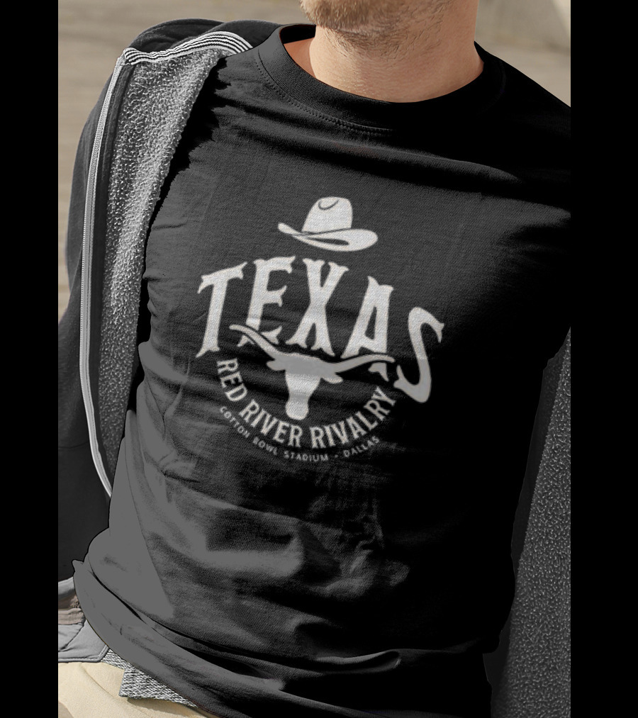 Texas Longhorns Red River Rivalry Cotton Bowl Stadium Cowboy Hat T-Shirt