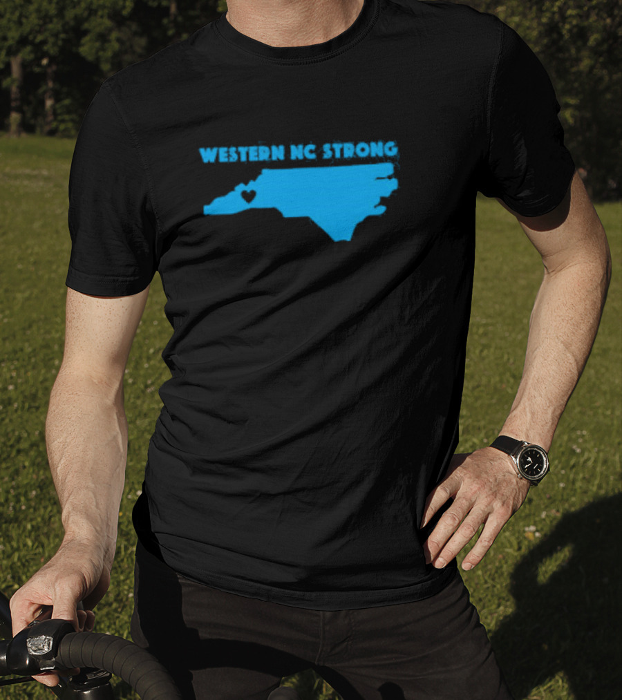 Western NC Strong Heart North Carolina Map T-Shirt