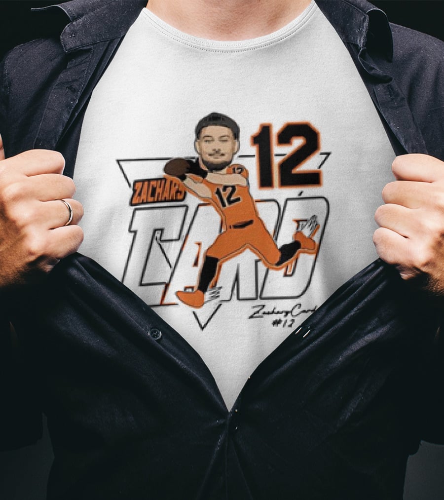 Zachary Card #12 Oregon State Beavers Football Player Caricature T-Shirt