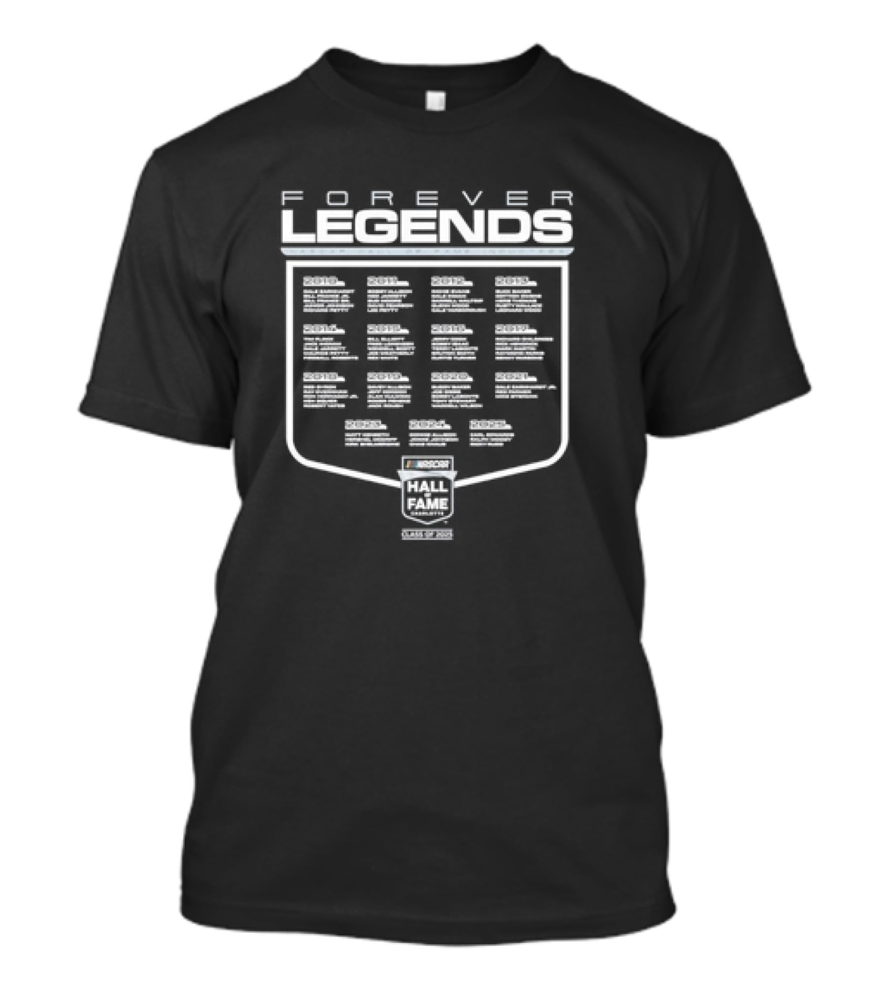 Forever Legends NASCAR 2025 Hall Of Fame Carl Edwards Ralph Moody Ricky Rudd Inductee T-Shirt