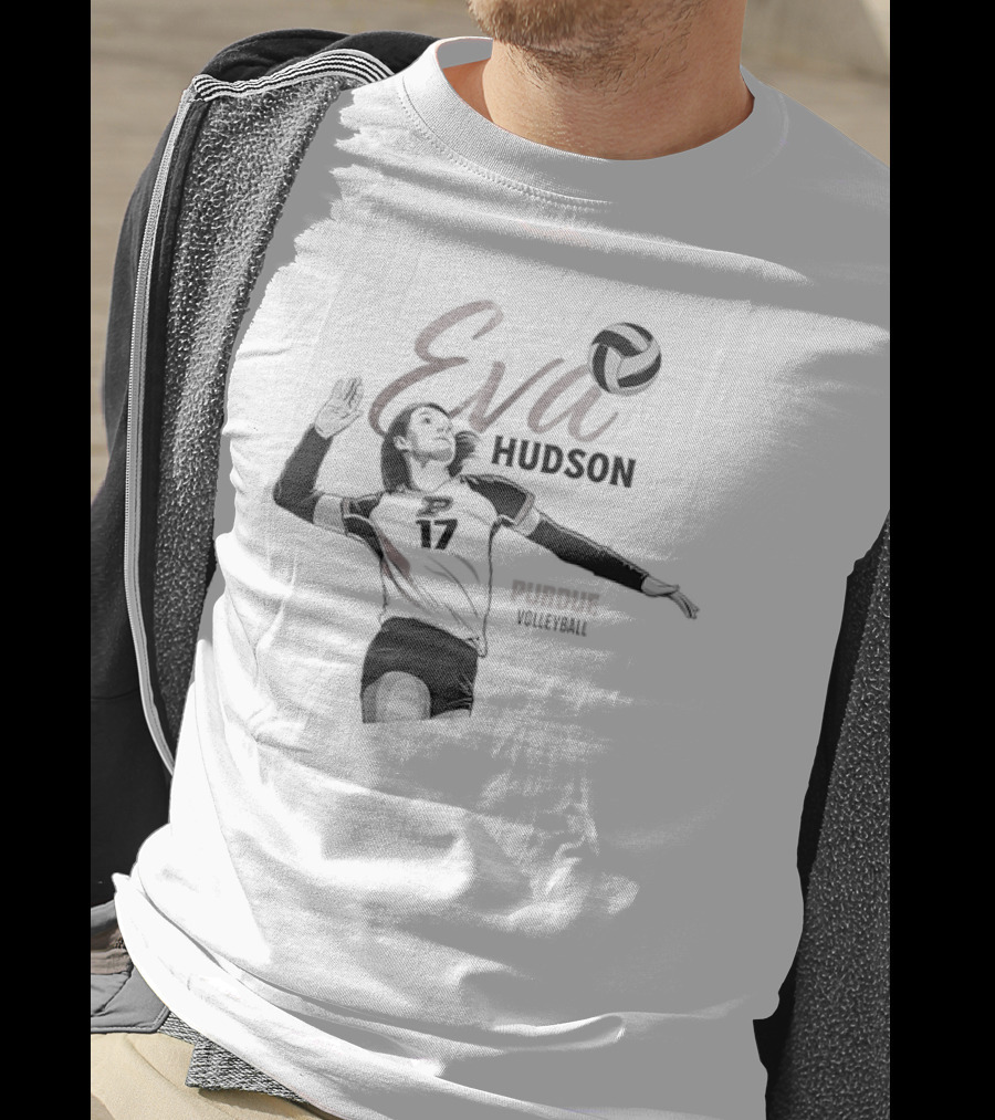 Eva Hudson Purdue Volleyball Player Number 17 In Action T-Shirt