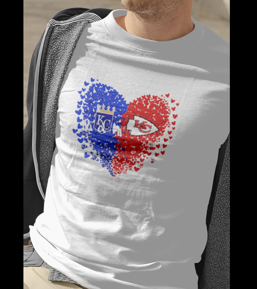 Heart Kansas City Royals KC And Kansas City Chiefs KC T-Shirt
