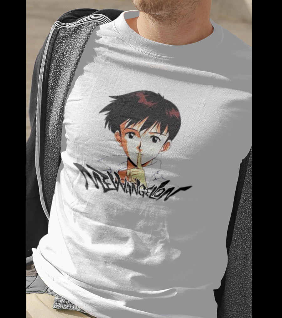 Mewangelion Ikari Shinji Anime Cartoon Evangelion Crossover T-Shirt