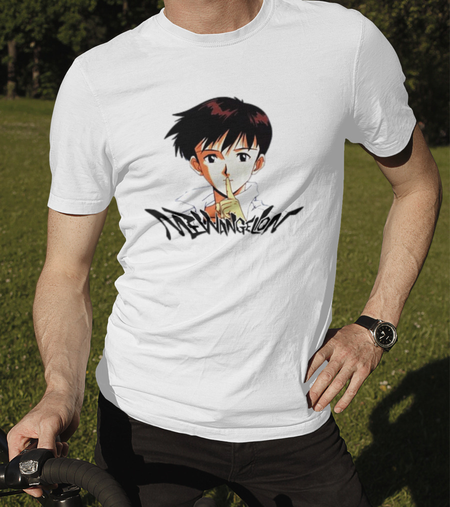 Mewangelion Ikari Shinji Anime Cartoon Evangelion Crossover T-Shirt
