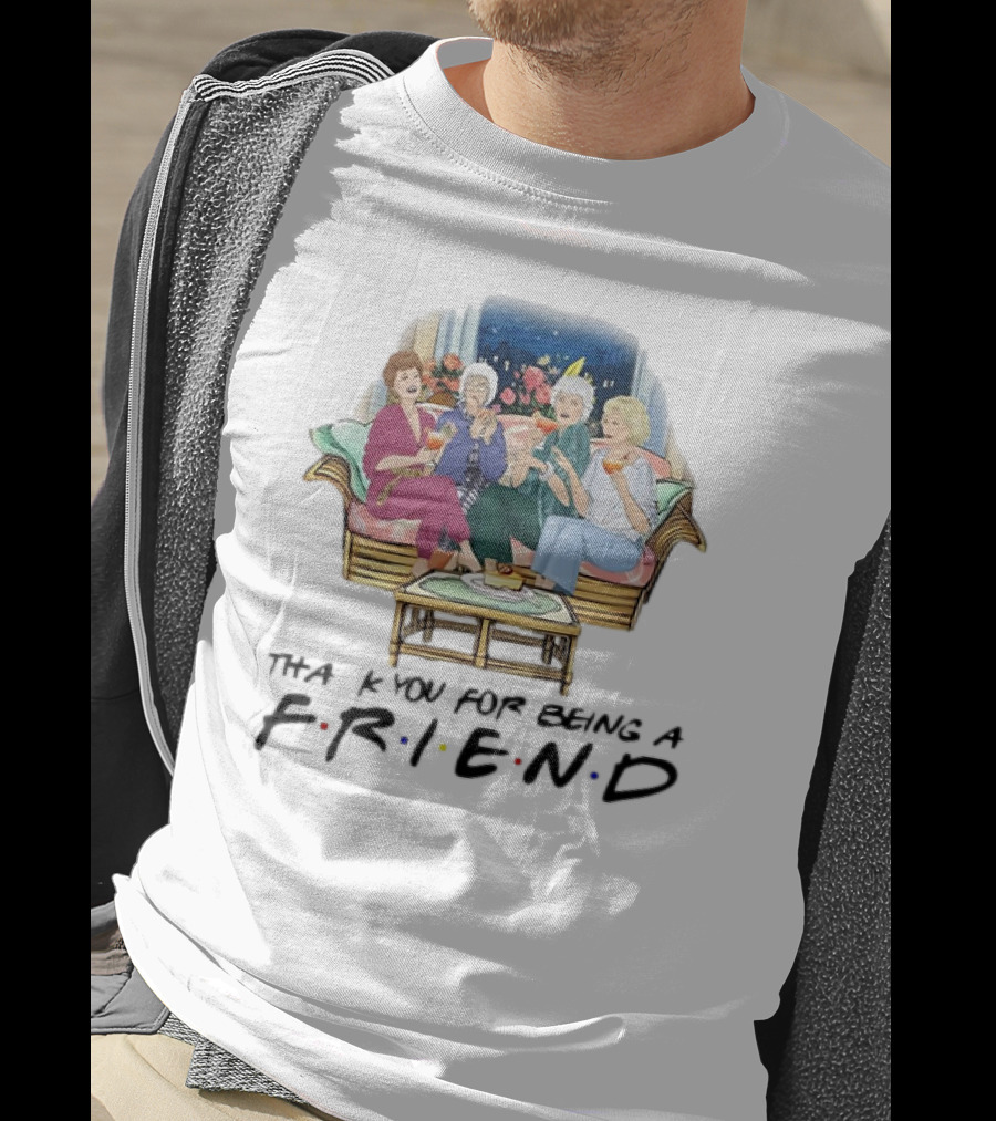 The Golden Girls Thank You For Being A FRIEND Sofa Scene With Colorful Drinks T-Shirt