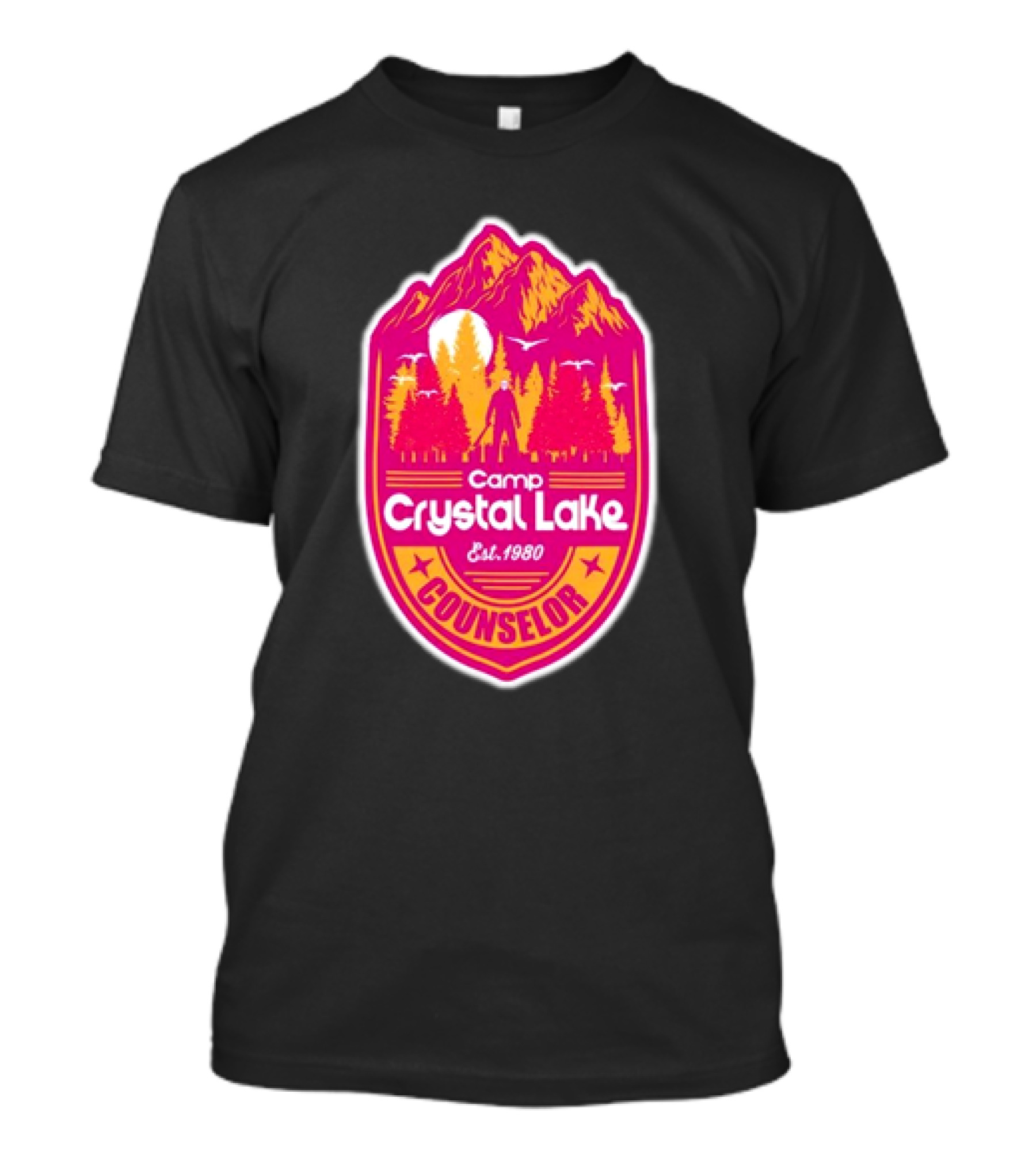 Camp Crystal Lake Counselor Est 1980 Vintage Badge T-Shirt