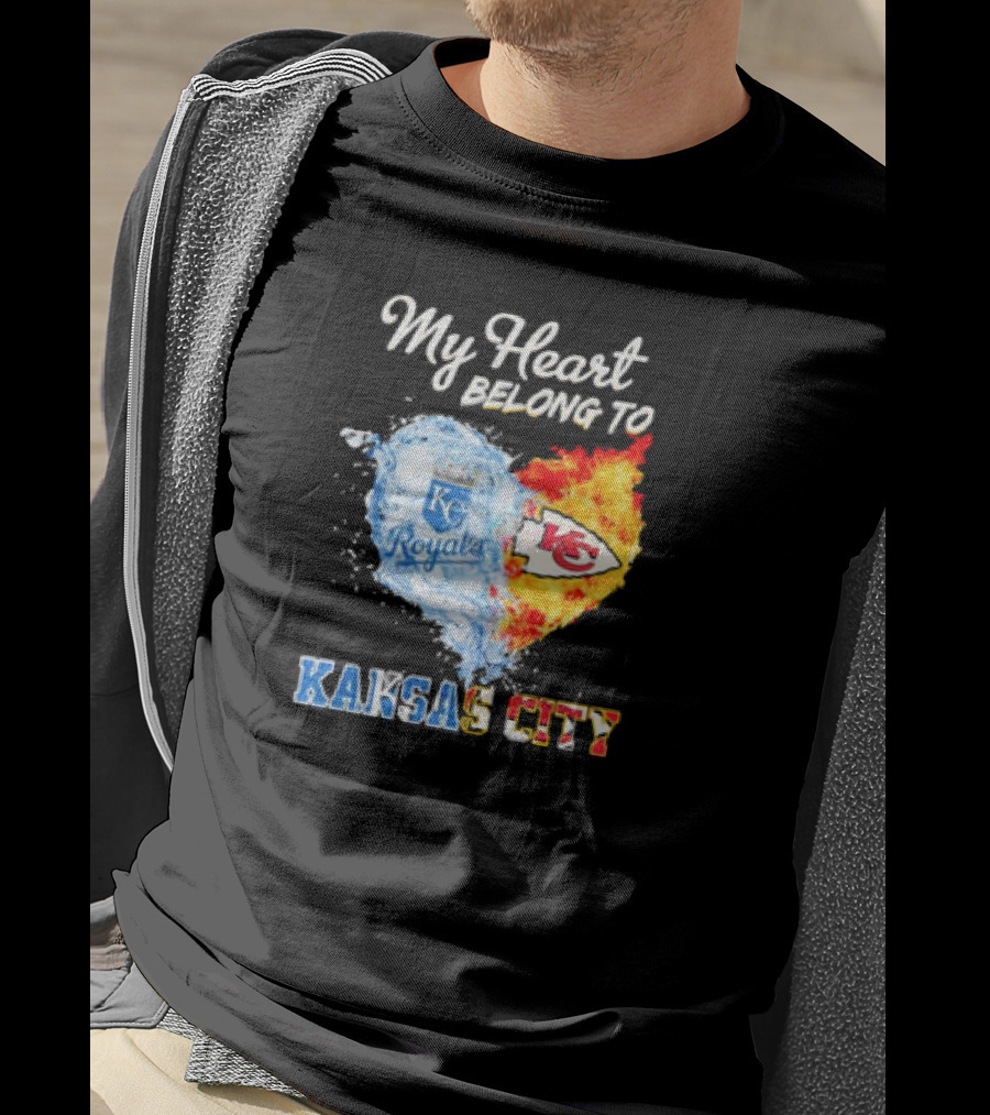 My Heart Belong To Kansas City Royals KC Chiefs Kansas City T-Shirt