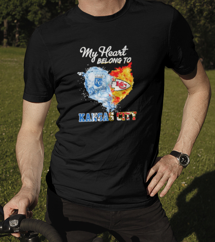 My Heart Belong To Kansas City Royals KC Chiefs Kansas City T-Shirt