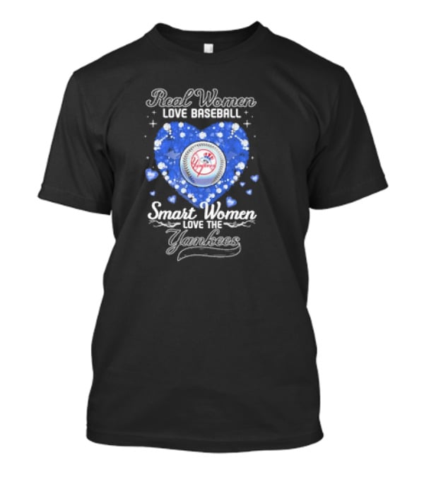 Real Women Love Baseball Smart Women Love The New York Yankees Vintage Diamonds T-Shirt