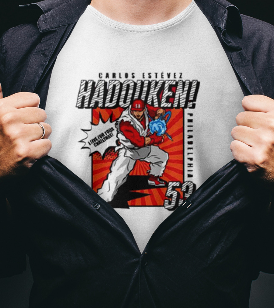 Carlos Estévez HADOUKEN Philadelphia 53 Fighter Explosion T-Shirt