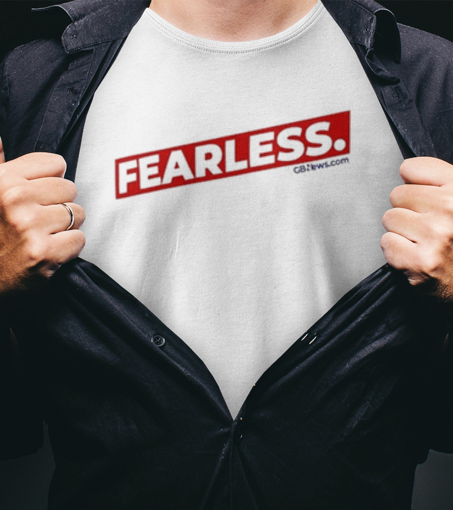 Fearless GBnews.com Bold Red Text T-Shirt