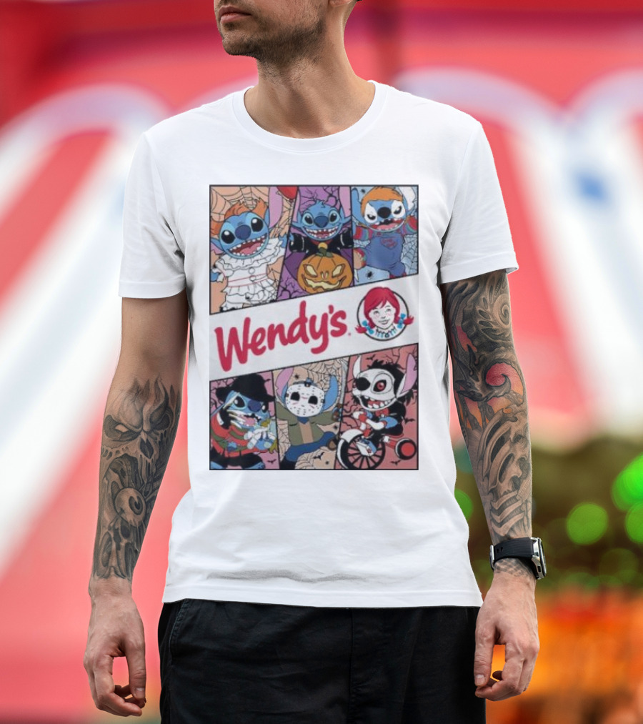 Halloween Horror Stitch Characters Wendy’s Crossover T-Shirt