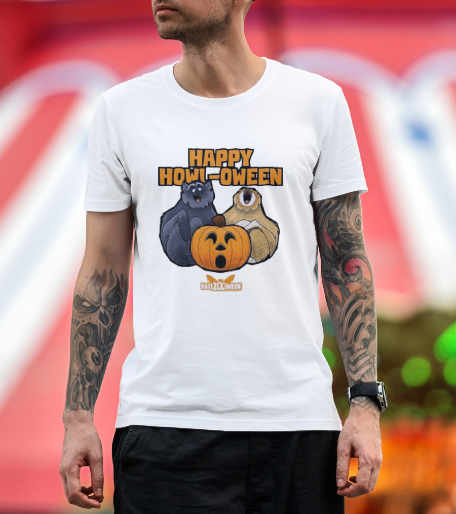 Happy Howl-oween Gibbons HallZOoween Pumpkin T-Shirt