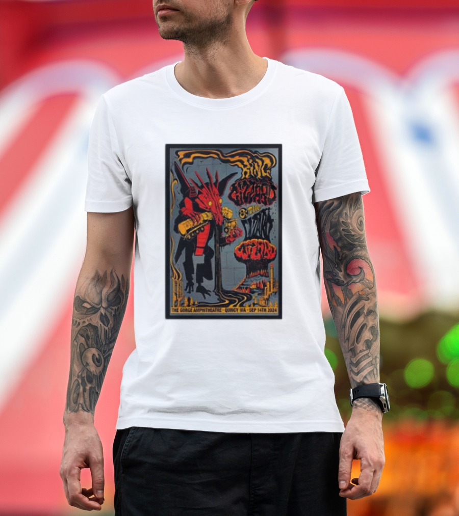 King Gizzard and the Lizard Wizard Sep 14 2024 The Gorge Amphitheatre Quincy WA Concert T-Shirt