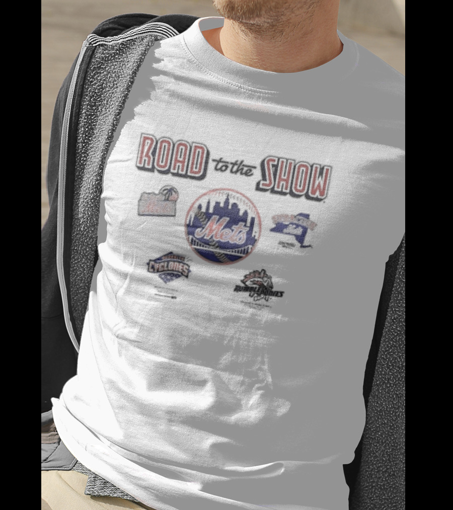 Road To The Show NY Mets Affiliates Brooklyn Cyclones Binghamton Rumble Ponies Syracuse Mets T-Shirt