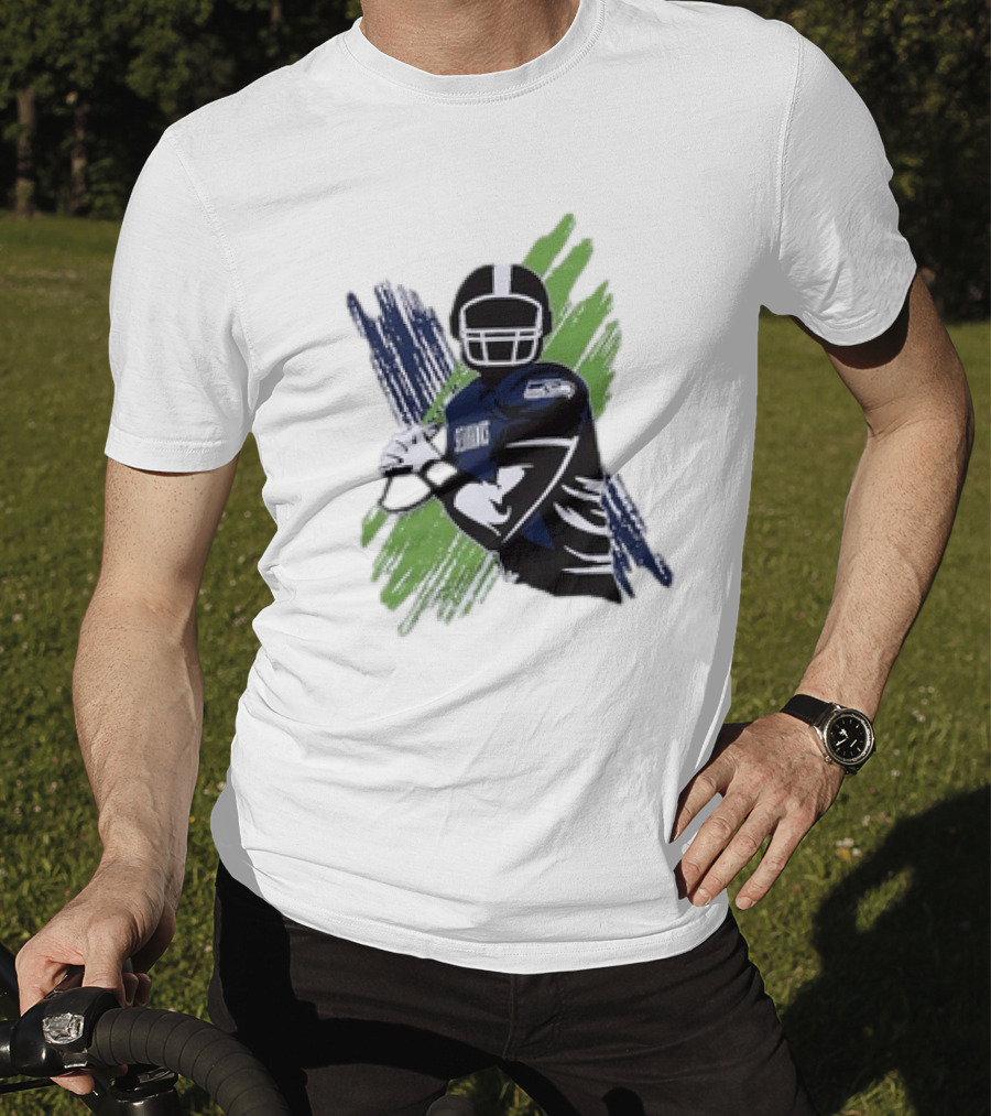Seattle Seahawks Starter Player X Blue Green Football T-Shirt