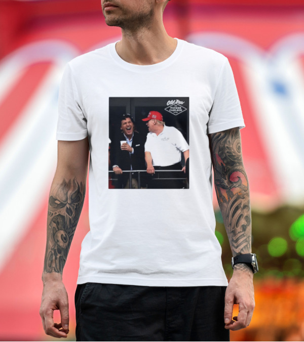 Premium T-Shirt: Old Row Tucker Carlson Trump Party Photo T-Shirt Old Row Tucker Carlson Trump Party Photo T-Shirt