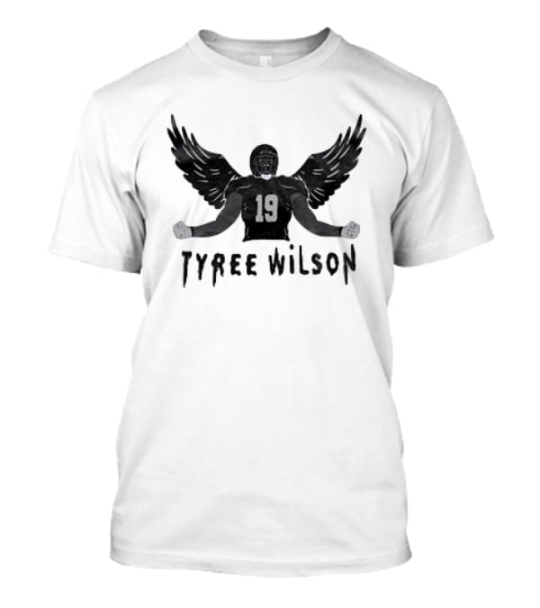 Tyree Wilson 19 Las Vegas Raiders Winged Football Player T-Shirt