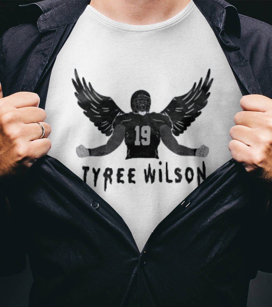 Tyree Wilson 19 Las Vegas Raiders Winged Football Player T-Shirt