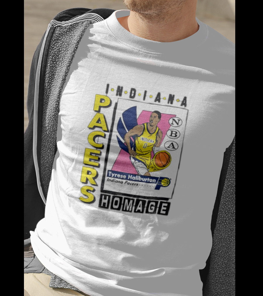 Tyrese Haliburton Indiana Pacers NBA Homage Vintage Skybox T-Shirt