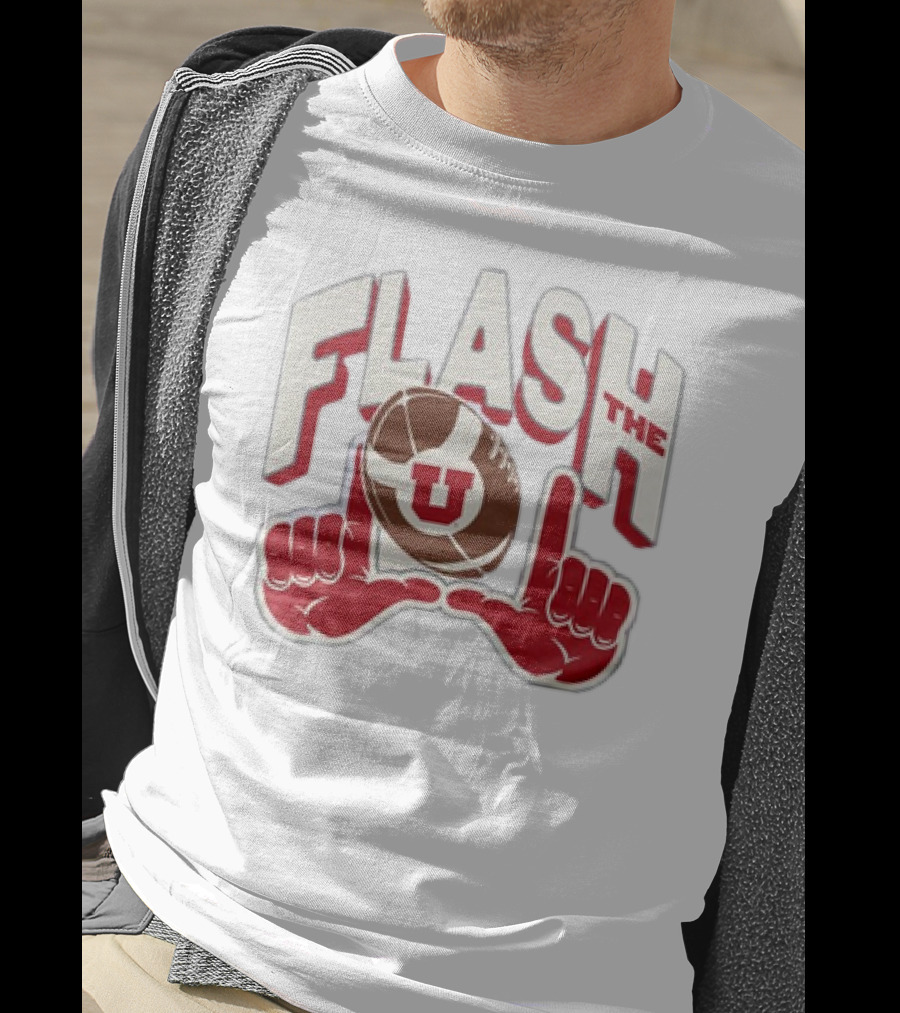 Utah Utes Flash The U Football Logo With Red Hand Gesture T-Shirt