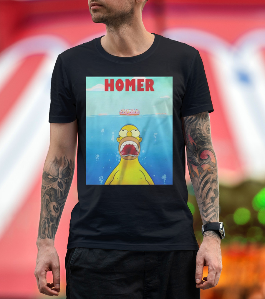 Homer Simpsons Jaws Donut T-Shirt
