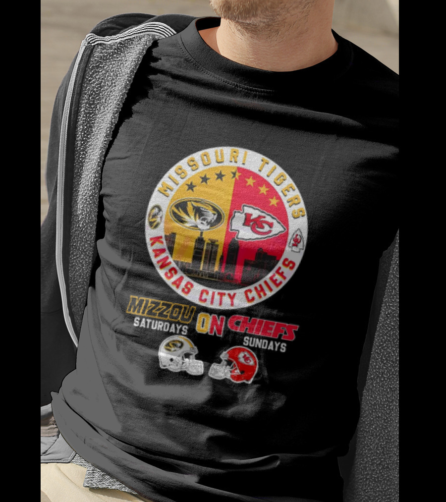 Missouri Tigers Mizzou Saturdays Kansas City Chiefs Sundays T-Shirt
