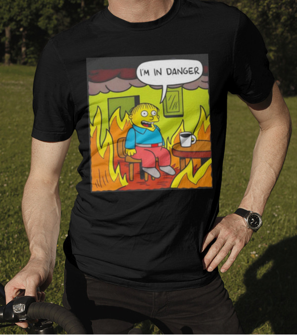 Ralph Wiggum I'm In Danger Surrounded By Flames T-Shirt