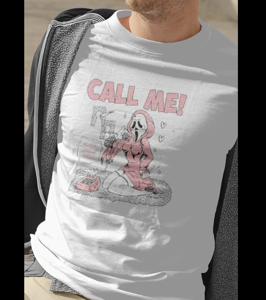 Ringup Cartoon Ghostface Girl Call Me No You Hang Up First T-Shirt