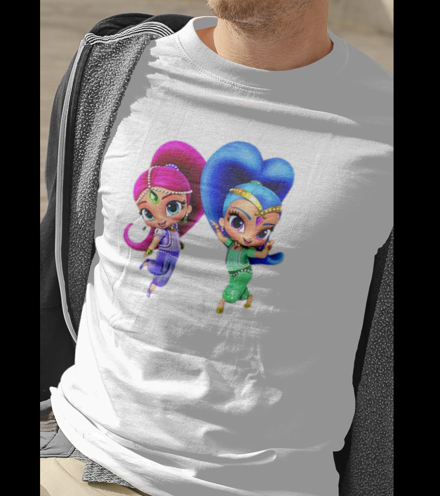Shimmer And Shine Cartoon Girl Friend Duo With Vibrant Colors T-Shirt