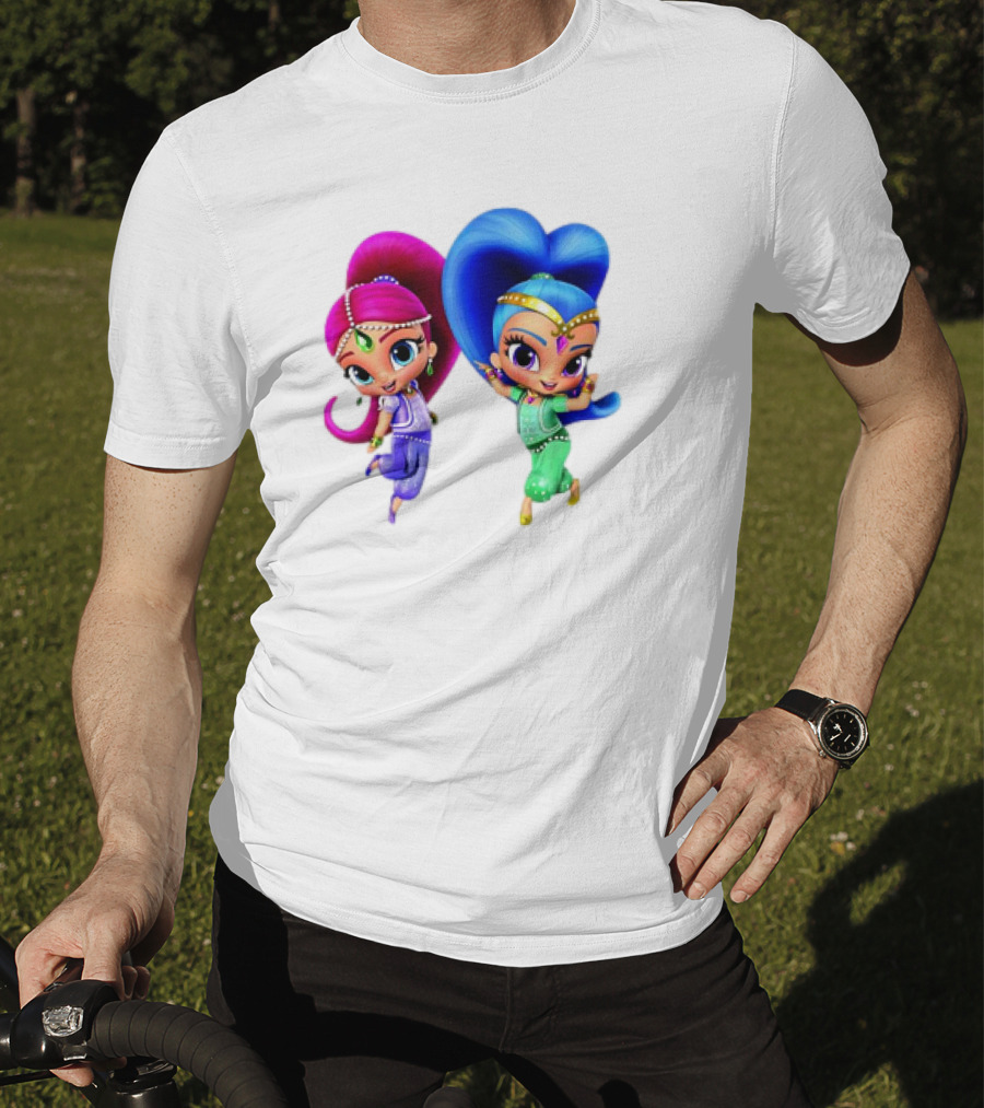 Shimmer And Shine Cartoon Girl Friend Duo With Vibrant Colors T-Shirt