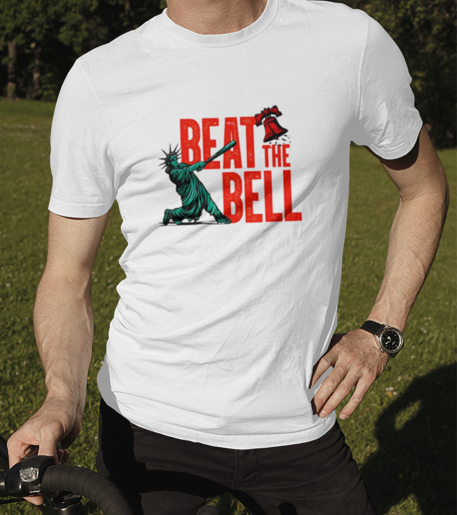 Statue Of Liberty Baseball Swing Beat The Bell Liberty Bell T-Shirt