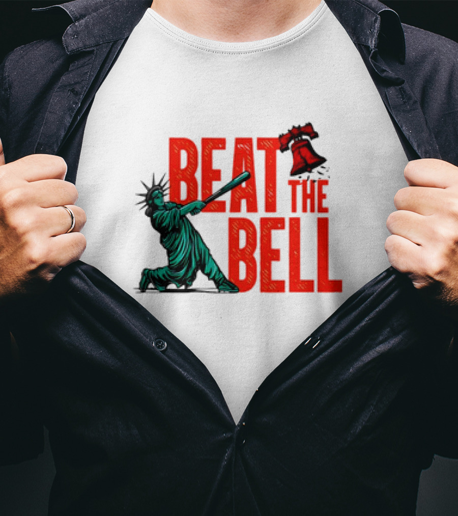 Statue Of Liberty Baseball Swing Beat The Bell Liberty Bell T-Shirt