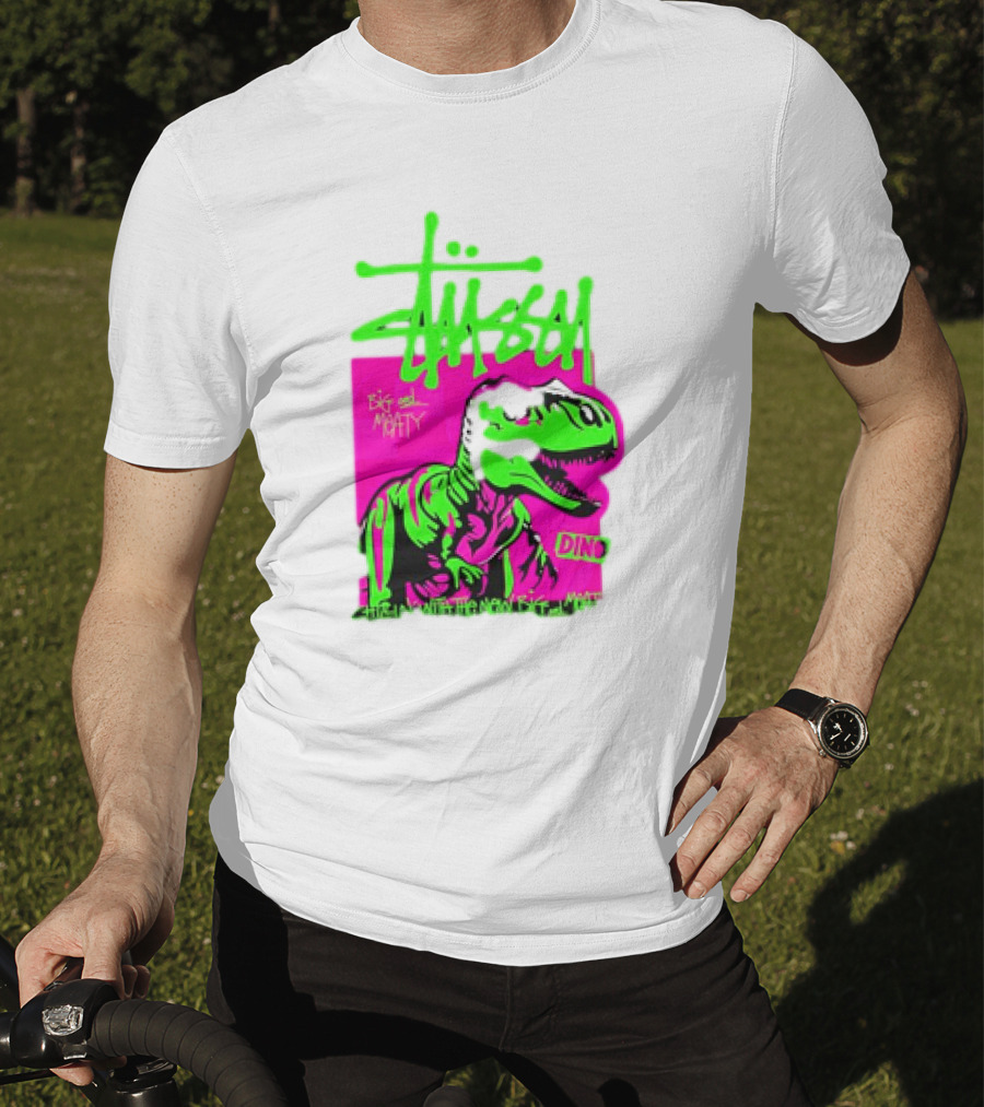 Stussy Big And Meaty Dino Cartoon T-Shirt