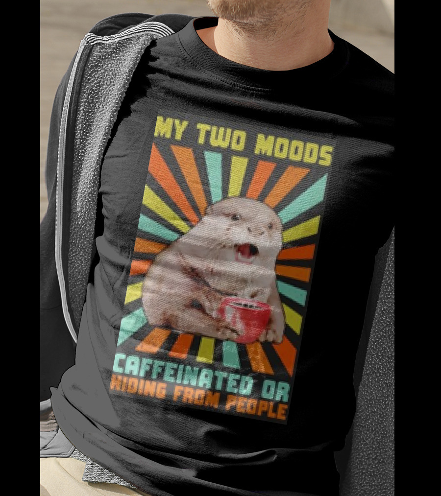 My Two Moods Caffeinated Or Hiding From People Retro T-Shirt