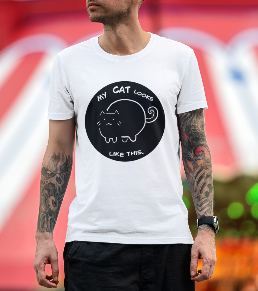 My Cat Looks Like This Adorable Cartoon Kitty Drawing T-Shirt