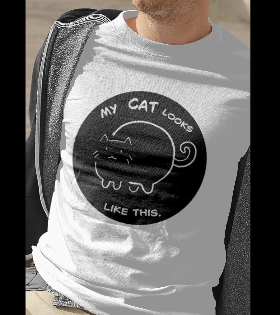 My Cat Looks Like This Adorable Cartoon Kitty Drawing T-Shirt