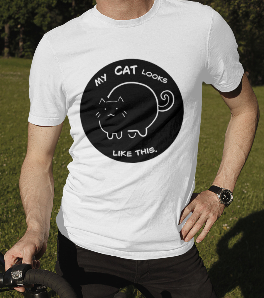 My Cat Looks Like This Adorable Cartoon Kitty Drawing T-Shirt