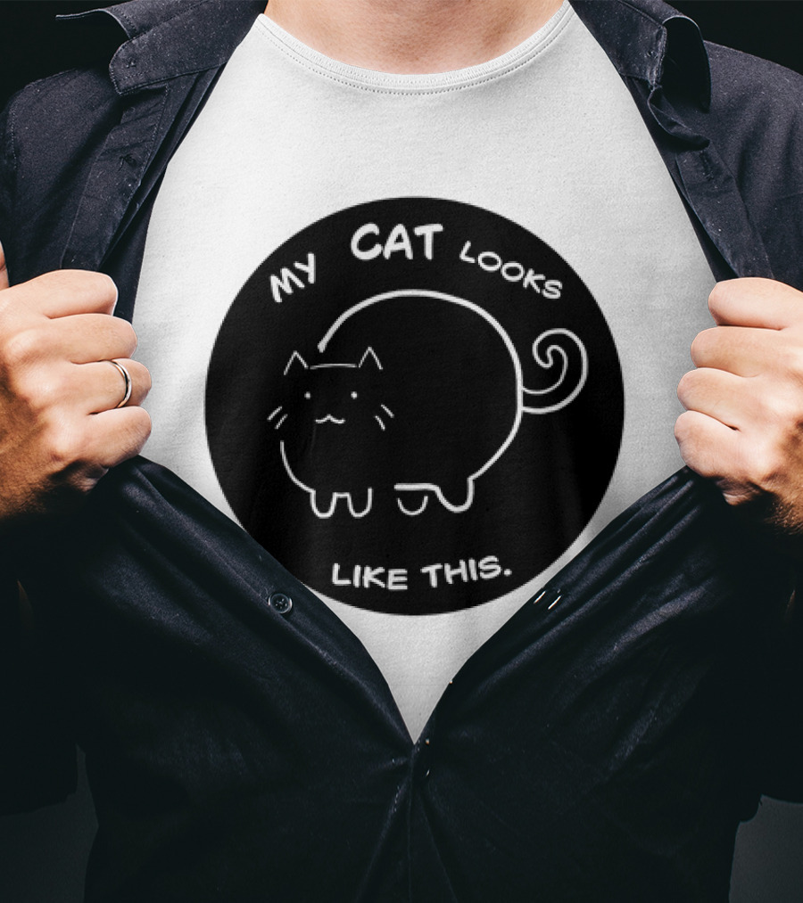 My Cat Looks Like This Adorable Cartoon Kitty Drawing T-Shirt
