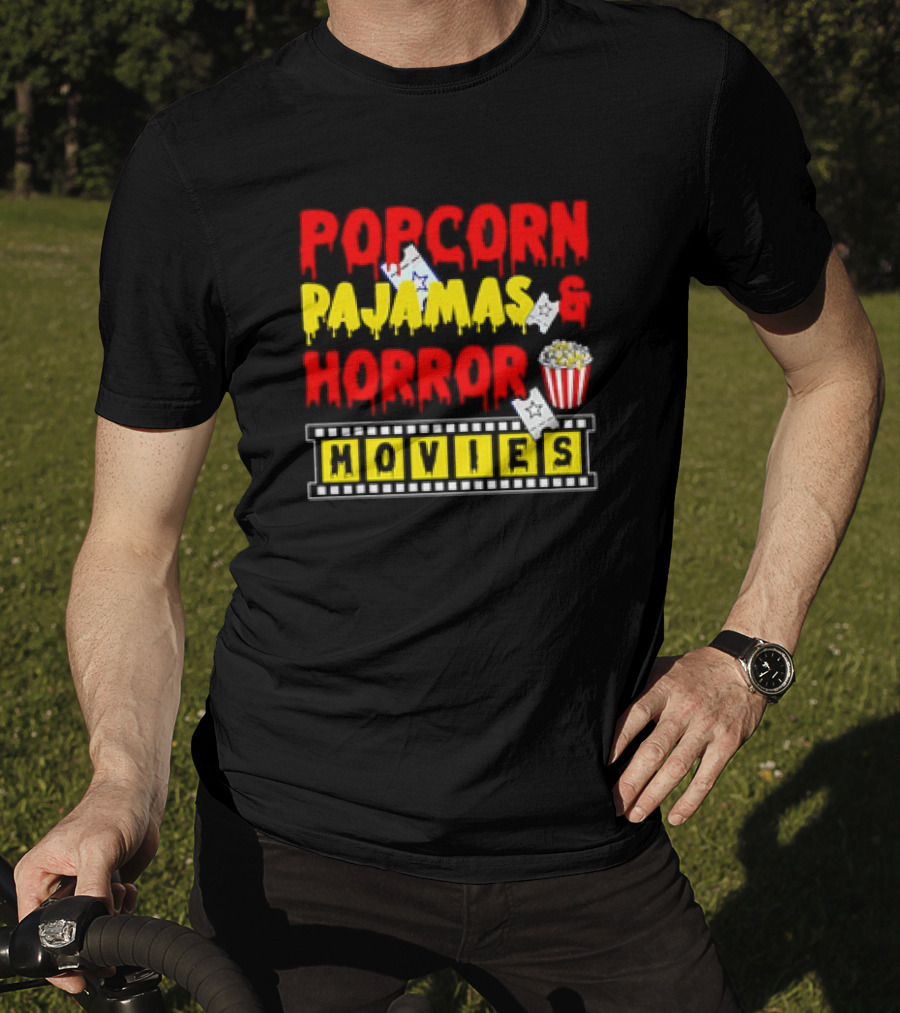 Popcorn Pajamas And Horror Movies T-Shirt