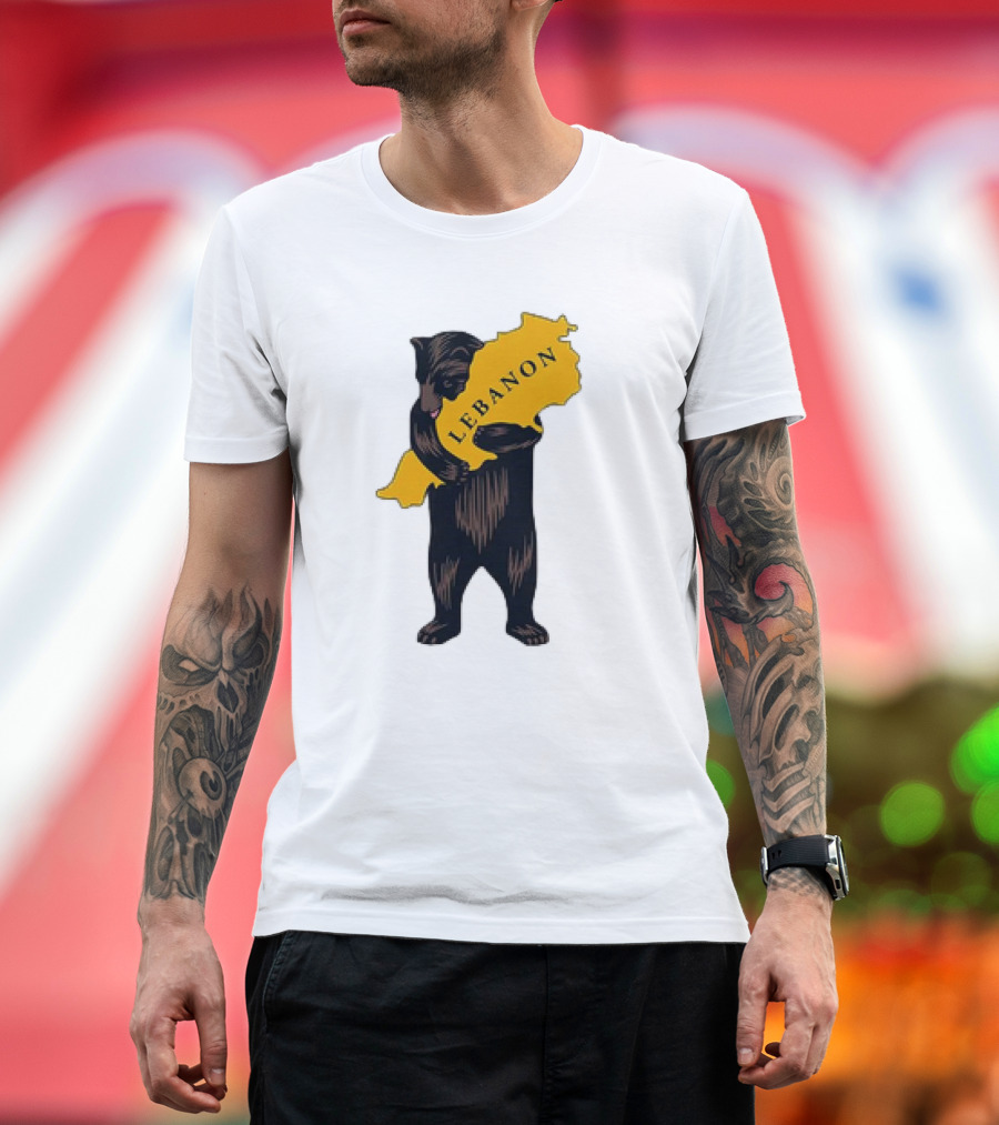 Bear Hugging Lebanon Map T-Shirt
