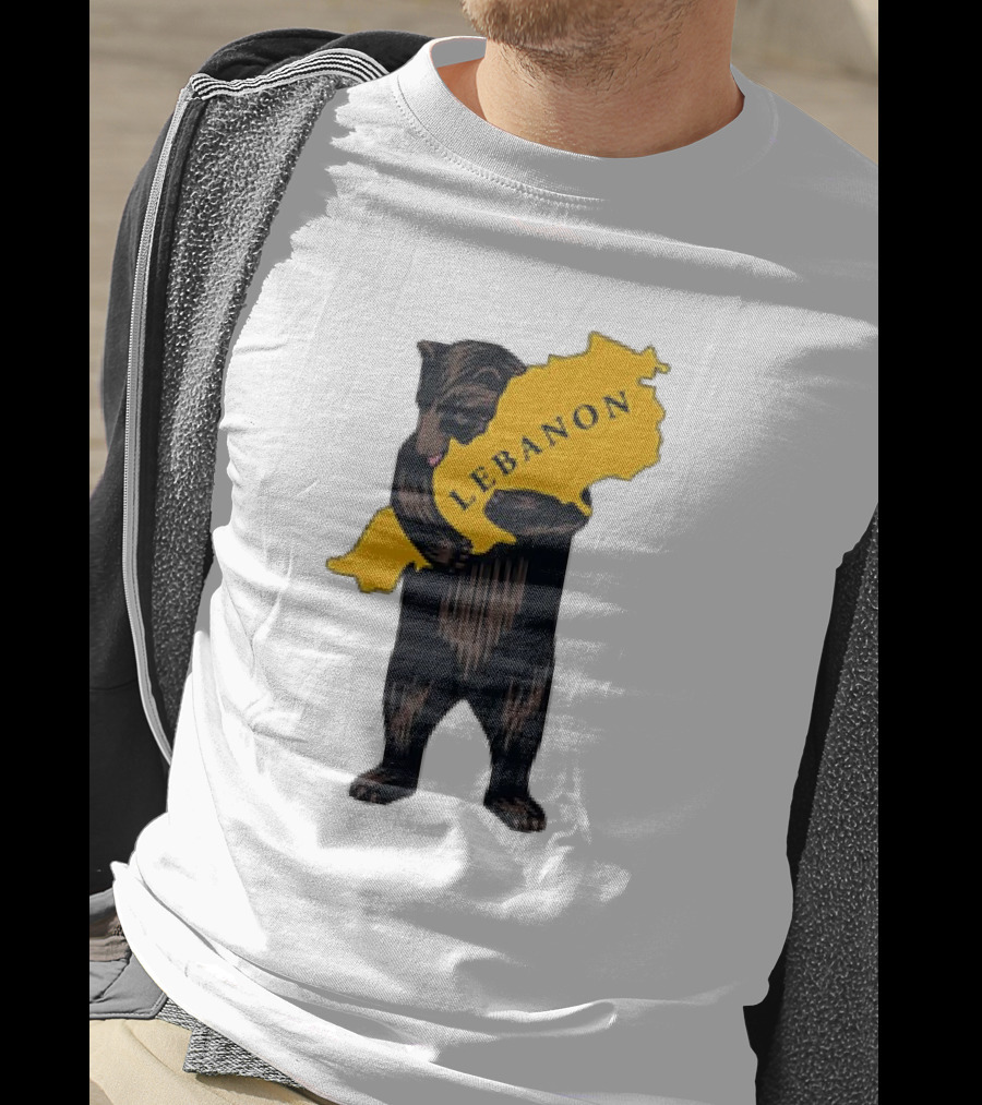 Bear Hugging Lebanon Map T-Shirt