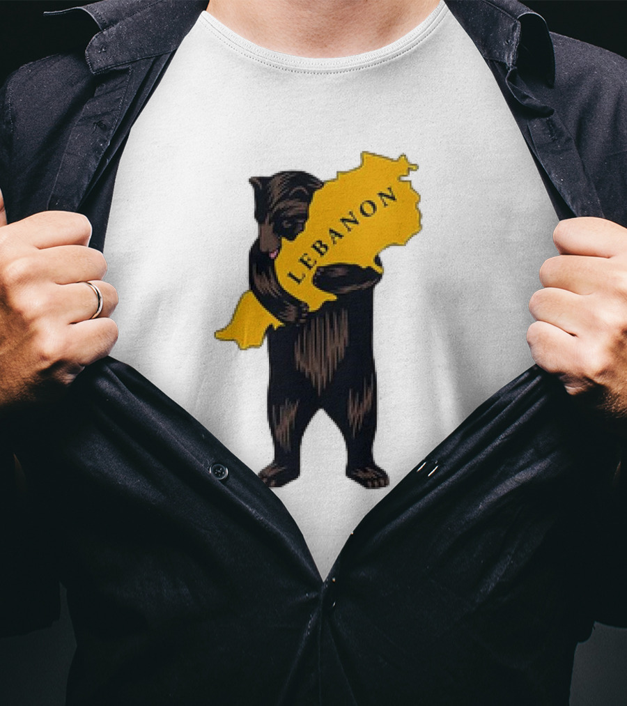 Bear Hugging Lebanon Map T-Shirt