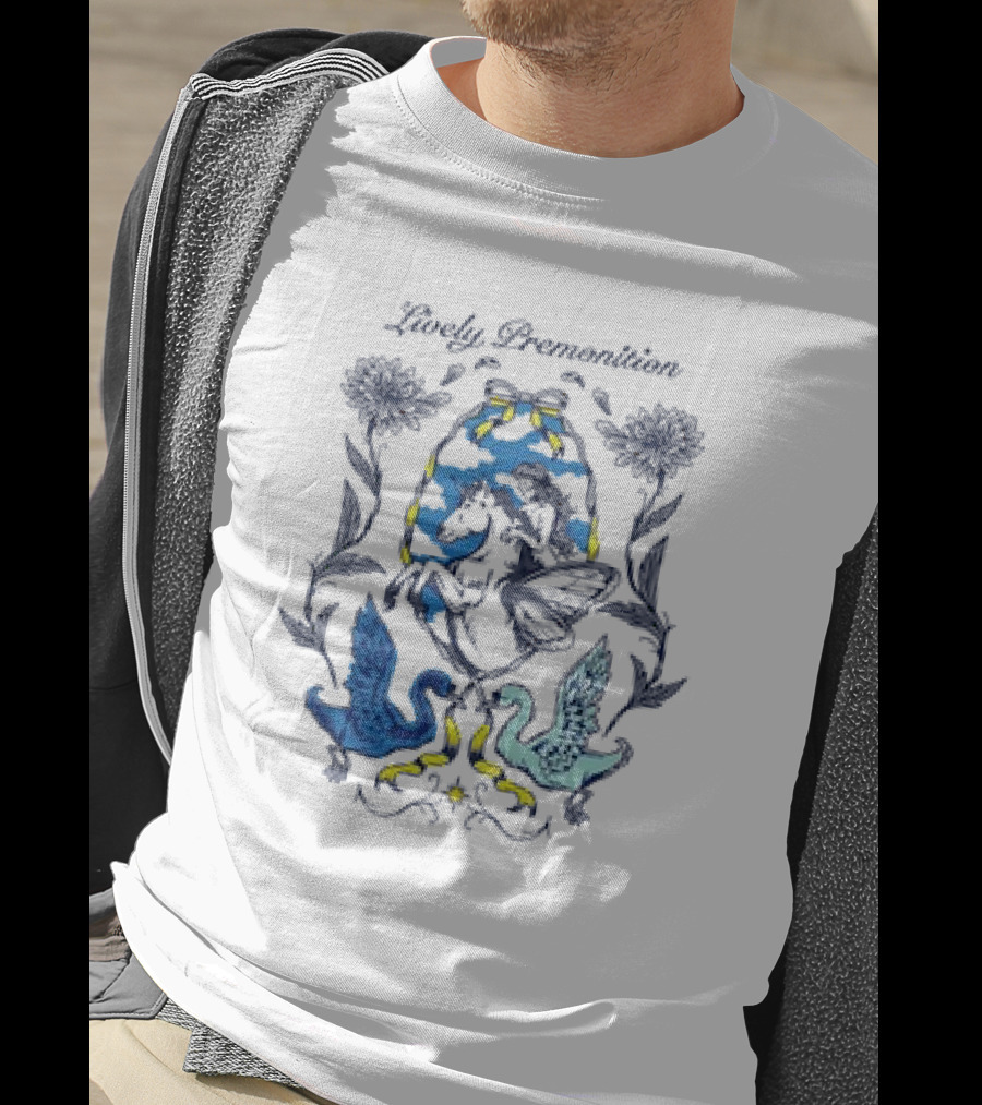Lively Premonition Unicorn Fairy With Floral Swans T-Shirt